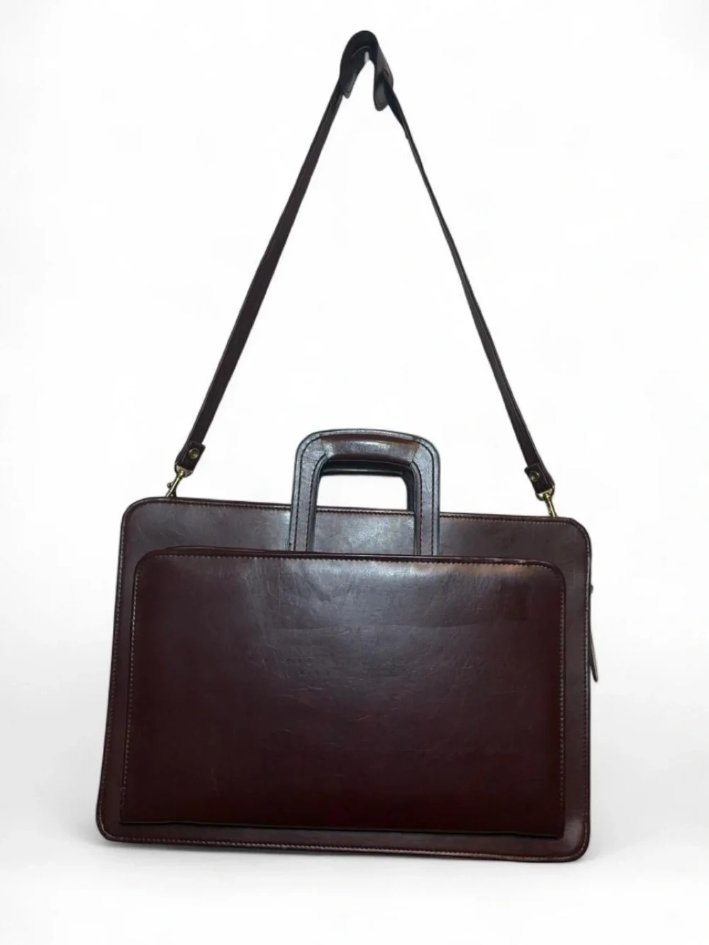Vintage Cambridge Burgundy Portfolio Leather Briefcase